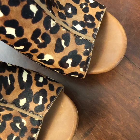 Via Spiga Leopard Suede Platform Sandals - Picture 2 of 7